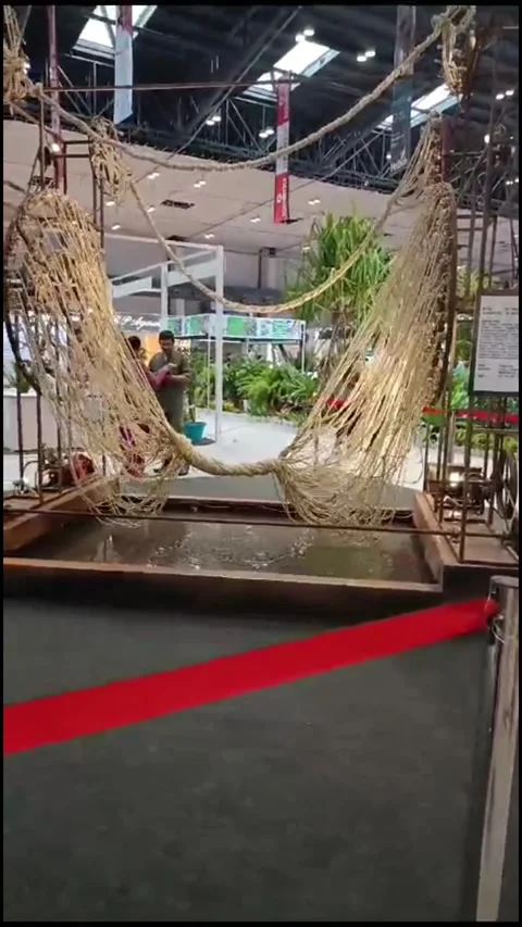 Rope Art Installation at Interior Design Expo Biswa Bangla Mela Prangan Stock Footage 338044847