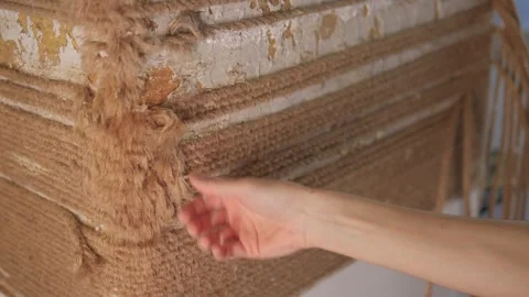 Rope Art Installation A Unique Combination of Handcrafted and Textured Materials Stock Footage 316941158