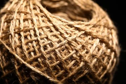 Rope ball on black Stock-Fotos
