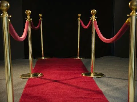 Rope barriers at red carpet event Stock Photos