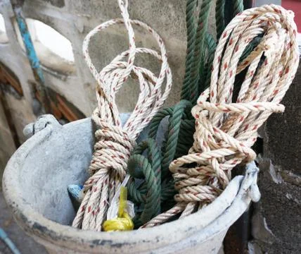 Rope in basket Stock Photos