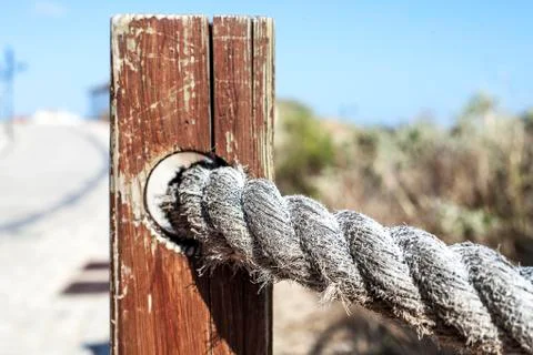 The rope on the beach Stock Photos