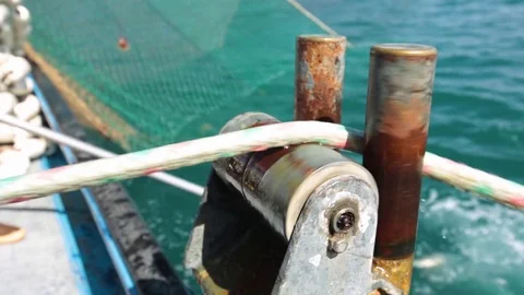 Rope being pulled into sea Stock Footage 83180675