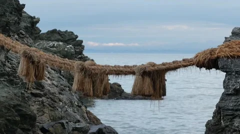 Rope between the Holy Rocks Stock Footage 49370765