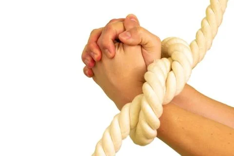 Rope Binding man's Hands Stock Photos