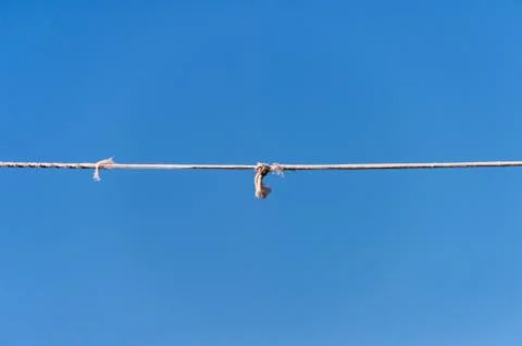 Rope on a blue background Stock Photos