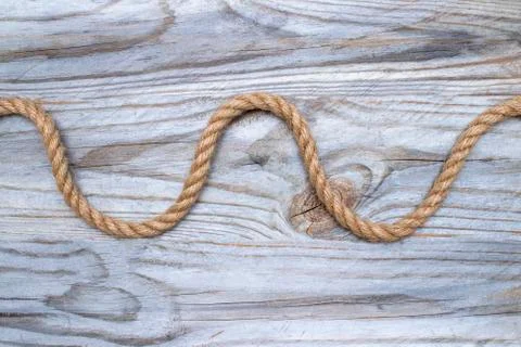 Rope on the boards. Stock Photos