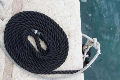 Rope for boat docking Stock Photos
