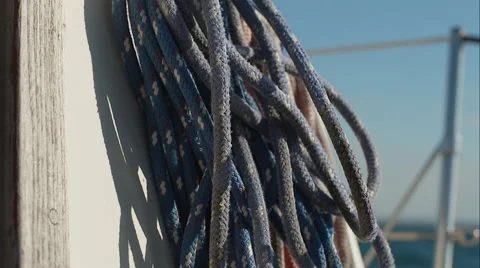 Rope on a boat Stock Footage 48864856