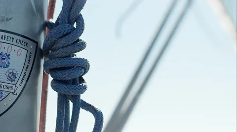 Rope on a boat Stock Footage 48865110