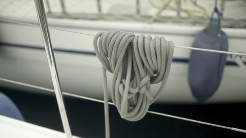 A rope on the boat. Stock Footage 124641179