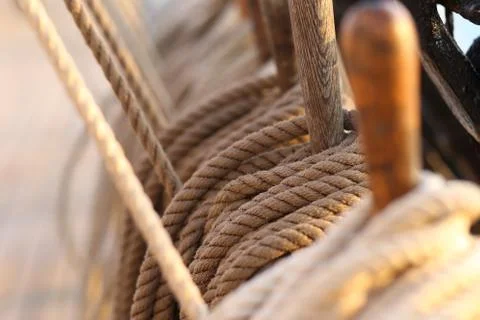 Rope on a boat Stock Photos