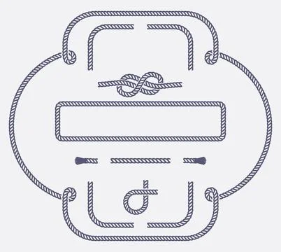 Rope Border Frame Element Set Stock Illustration