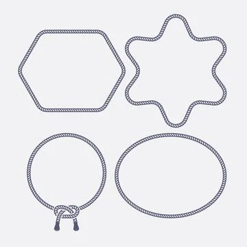 Rope Border Frame shape set Stock Illustration