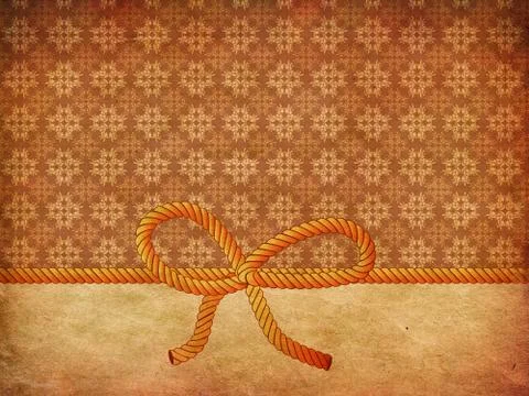Rope bow on decorative background Ilustração Stock