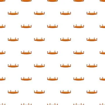 Rope bridge cartoon pattern with wooden walkway Illustrazione stock