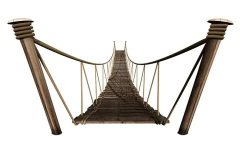 Rope bridge Stock Illustration