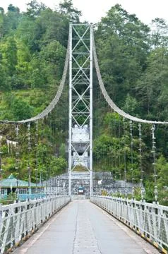 Rope bridge in pelling Stock Photos