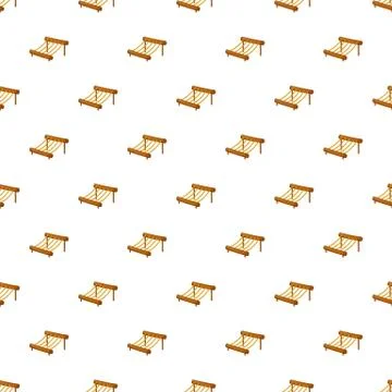 Rope bridge on a playground pattern, cartoon style Stock Illustration