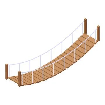 Rope bridge spanning a gap, providing passage and connection Stock Illustration