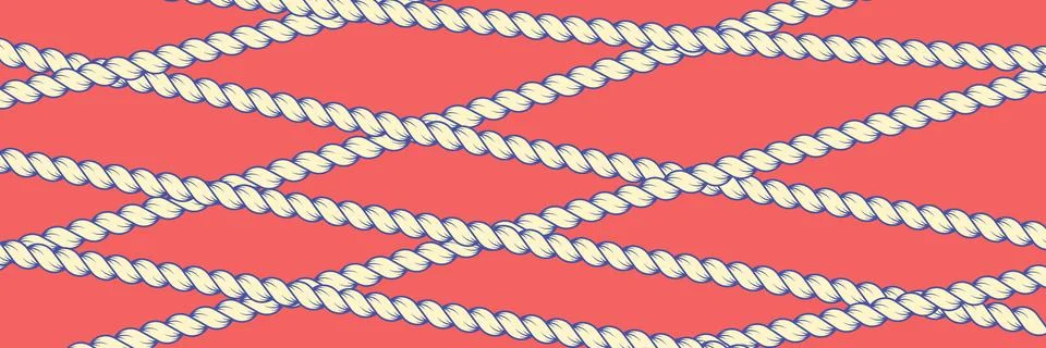 Rope brush stripe pattern. Braided cord lines. Nautical vector bg. Stock Illustration