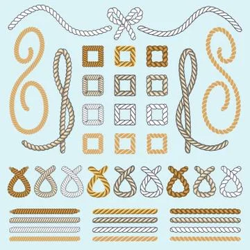 Rope brushes vector Stock Illustration