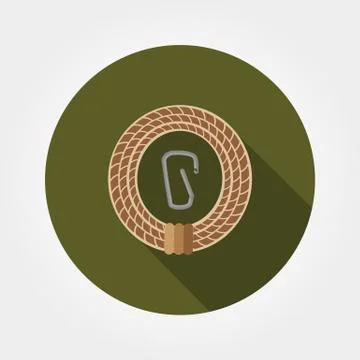 Rope with carabiner Stock Illustration