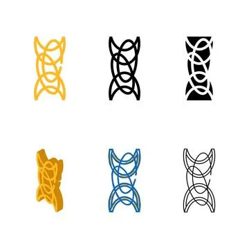 Rope chain multistyle color icon vector Stock Illustration
