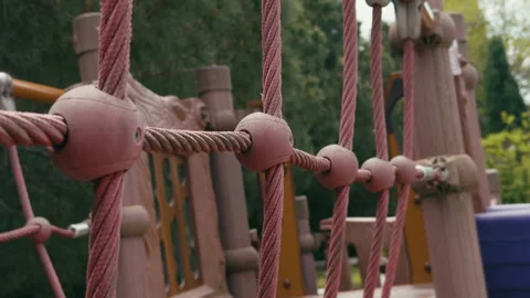Rope in Children Playground Stock Footage 307912659