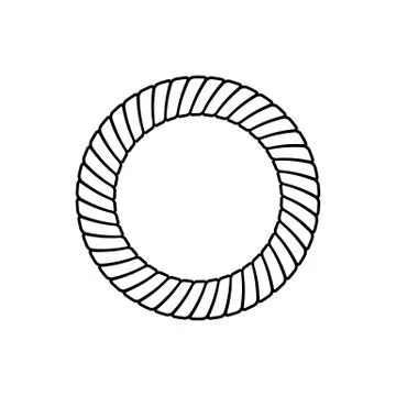 Rope circle frame border isolated vector illustration Stock Illustration