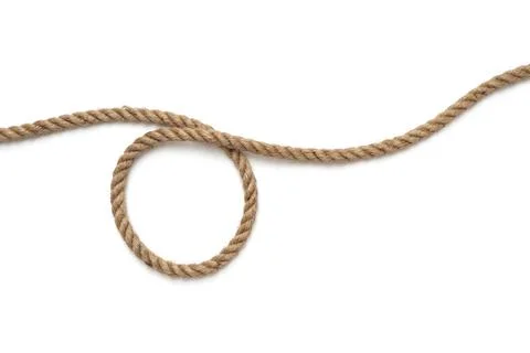 Rope with circle path isolated on white Stock Photos