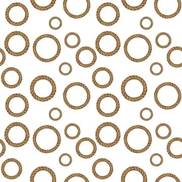 Rope circles pattern. Seamless pattern with circles for design. Stock Illustration