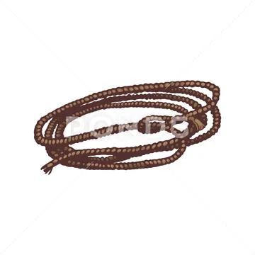 Rope cowboy lasso of rodeo competition, cartoon vector illustration  isolated. ~ Clip Art #139604043
