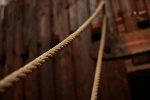 Rope on dark background Stock Photos