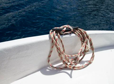 Rope on the deck Stock Photos