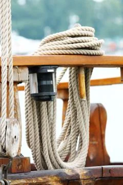 Rope on deck Stock Photos