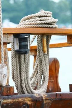 Rope on deck Stock Photos