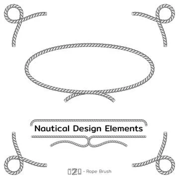 Rope design elements. Frame for text of marine theme. Template, nautical design Stock-Illustration