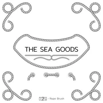 Rope design elements. Frame for text of marine theme. Template, nautical design Stock Illustration