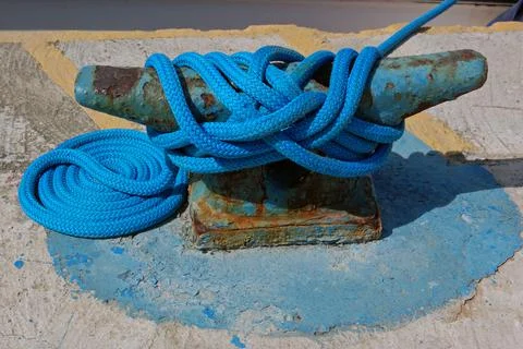 Rope on a dockside Stock Photos
