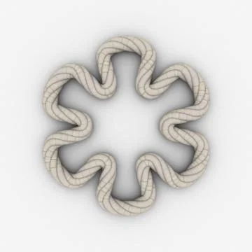 Rope frame in form of flower.3D rendering illustration. Иллюстрация