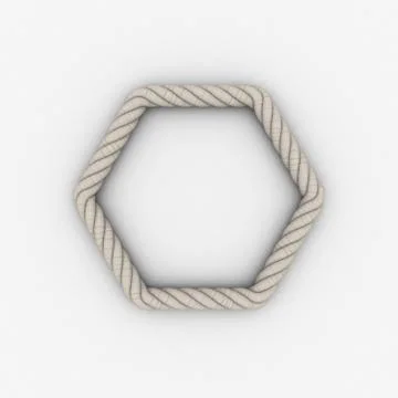 Rope frame in form of hexagon.3D rendering illustration. 스톡 일러스트