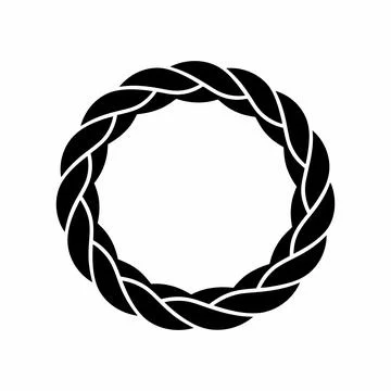 Rope Frame Icon - Circular Braided Border Vector Stock Illustration