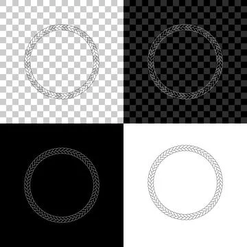 Rope frame icon isolated on black, white and transparent background. Frames from 스톡 일러스트