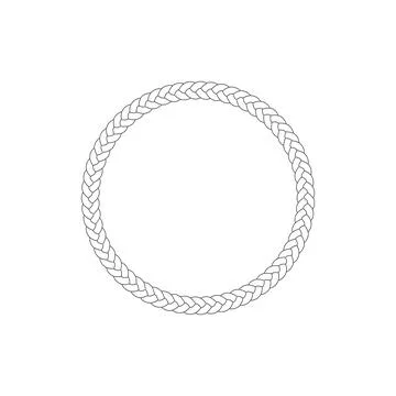Rope frame icon isolated. Frames from nautical rope. Round marine rope for Stock Illustration