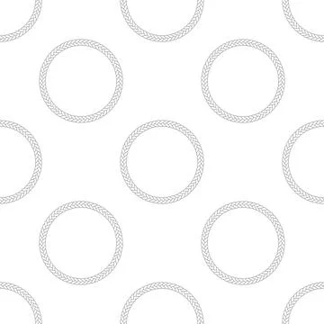 Rope frame icon seamless pattern on white background. Frames from nautical rope Stock Illustration