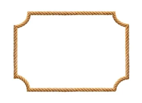 Rope in frame shape on white background Stock Photos
