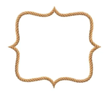 Rope in frame shape on white background Stock Photos