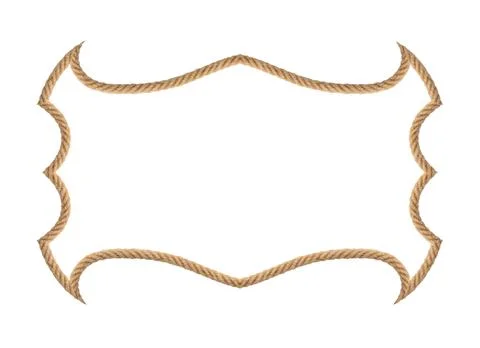 Rope in frame shape on white background Stock Photos