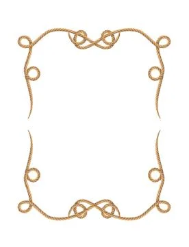 Rope in frame shape on white background Stock Photos
